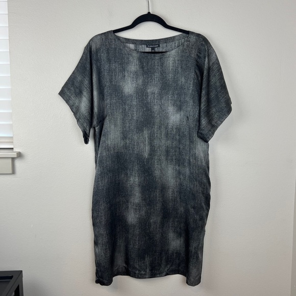 Eileen Fisher Hazy Print Silk Shift Dress Kimono Sleeves - Picture 2 of 5